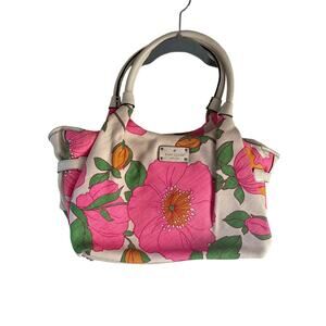 Kate Spade Rare Stevie High Falls Gulabi Floral Canvas Handbag- pls read desc